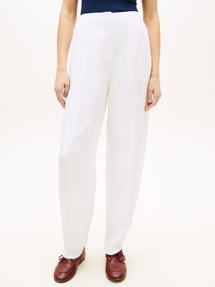 Tommy Hilfiger Barrel Leg Tailored Trousers, White, White