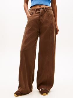 Tommy Hilfiger Garment Dyed Loose Fit Jeans, Brown, Brown