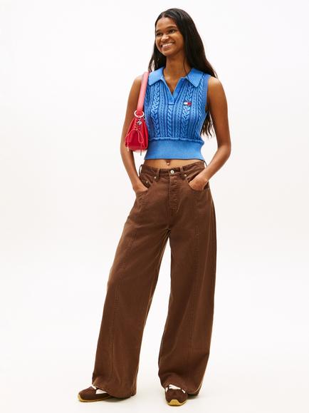 Tommy Hilfiger Garment Dyed Loose Fit Jeans, Brown - view 2, Brown