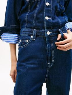 Tommy Hilfiger Shirt Style Denim Jumpsuit, Dark Blue - view 2, Dark Blue