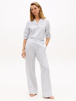 Tommy Hilfiger Stripe Seersucker Pyjama Shirt, Navy/Light Grey - view 2, Navy/Light Grey