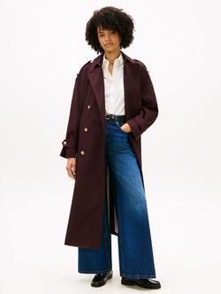 Tommy Hilfiger Oversized Trench Coat, Dark Purple, Dark Purple