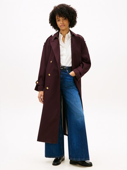 Tommy Hilfiger Oversized Trench Coat, Dark Purple, Dark Purple
