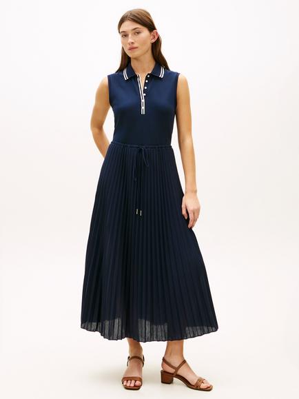 Tommy Hilfiger Pique Polo Midi Dress, Navy Blue, Navy Blue