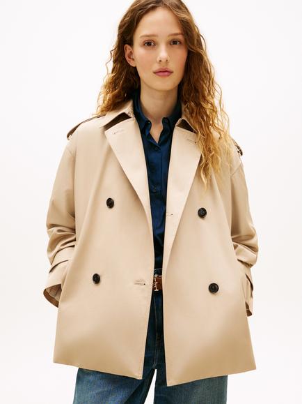 Tommy Hilfiger Water Repellent Short Trench Jacket, Beige, Beige
