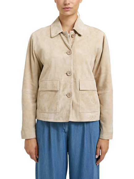 Smith & Soul Boxy Pure Suede Jacket, Sand, Sand