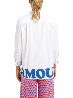 Smith & Soul Avec Amour Long Sleeve Shirt, White/Royal - view 2, White/Royal
