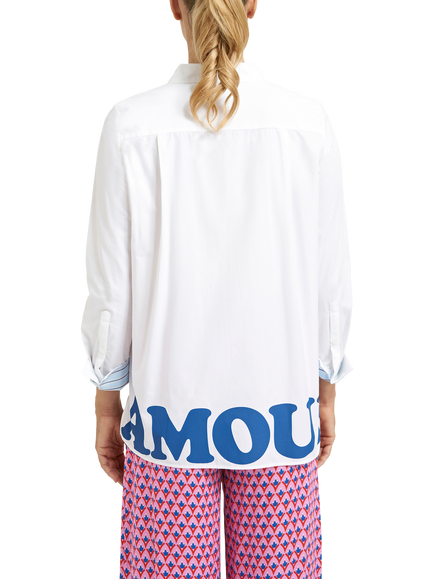 Smith & Soul Avec Amour Long Sleeve Shirt, White/Royal - view 2, White/Royal