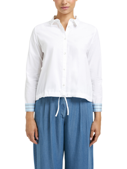 Smith & Soul Drawstring Hem Long Sleeve Shirt, White, White