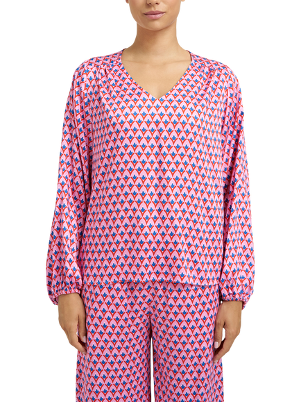 Smith & Soul Geometric V-Neck Top, Multi, Multi
