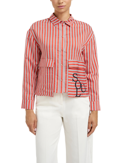 Smith & Soul Stripe Pocket Long Sleeve Shirt, Mandarin/Multi, Mandarin/Multi