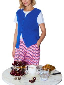 Smith & Soul Button Down Knit Tank Top, Royal, Royal