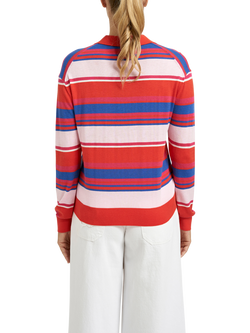 Smith & Soul Croissant Stripe Polo Jumper, Multi - view 2, Multi