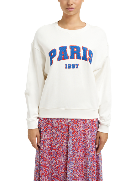 Smith & Soul Paris Slogan Sweatshirt, Off White/Multi, Off White/Multi