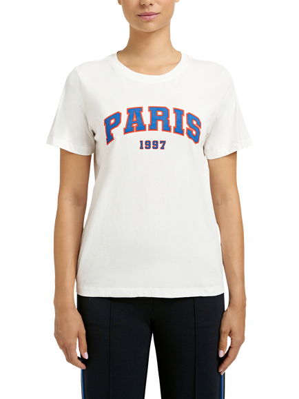 Smith & Soul Paris Slogan T-Shirt, Off White/Multi, Off White/Multi