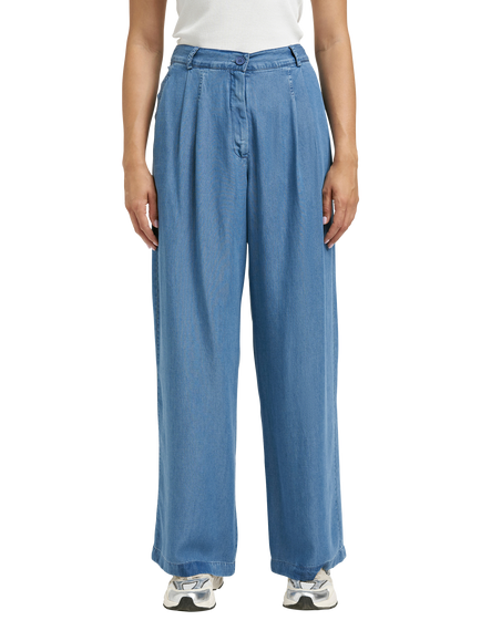 Smith & Soul Pleated Wide Leg Trousers, Denim, Denim