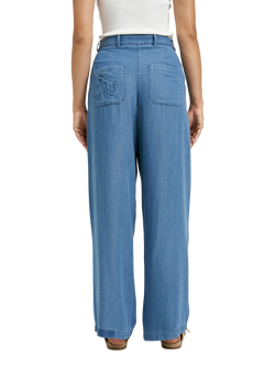 Smith & Soul Pleated Wide Leg Trousers, Denim - view 2, Denim