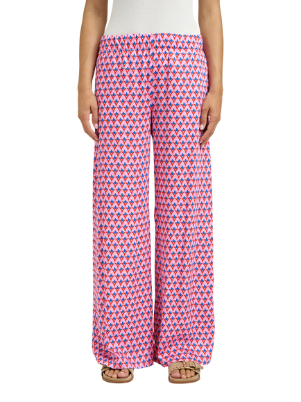 Smith & Soul Geometric Wide Leg Trousers, Sugar Pink/Multi, Sugar Pink/Multi
