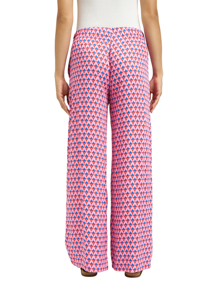 Smith & Soul Geometric Wide Leg Trousers, Sugar Pink/Multi - view 2, Sugar Pink/Multi
