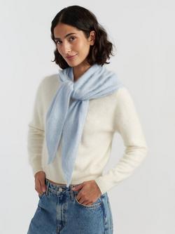 Chinti & Parker Pure Brushed Cashmere Bandana - view 2, Baby Blue