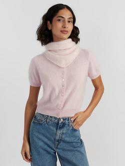 Chinti & Parker Pure Brushed Cashmere Bandana - view 2, Peachy Pink