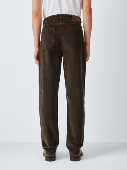 John Lewis Cotton Rich Corduroy Trousers - view 2, Dark Brown Delicioso