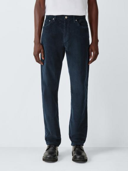 John Lewis Cotton Rich Corduroy Trousers, Navy