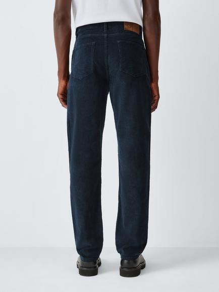 John Lewis Cotton Rich Corduroy Trousers - view 2, Navy