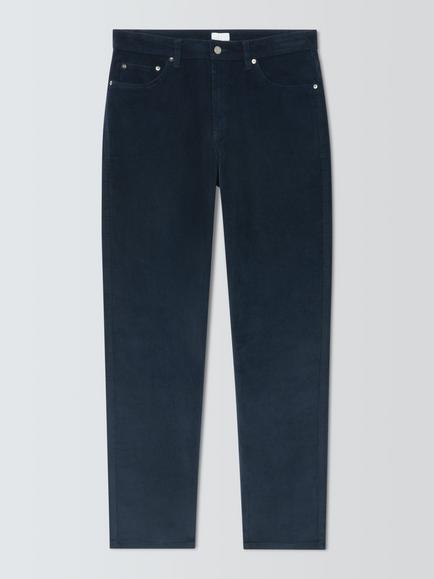 John Lewis Cotton Rich Corduroy Trousers, Navy