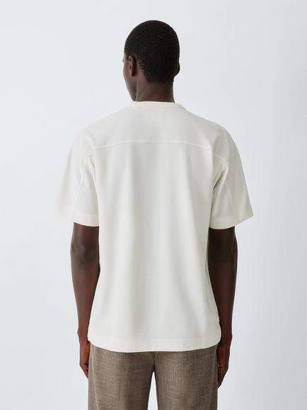 John Lewis Waffle Crew Neck T-Shirt - view 2, Ecru