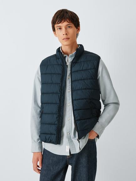 John Lewis Padded Gilet, Navy, Navy