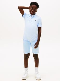 Tommy Hilfiger Kids' Cotton Flag Logo Short Sleeve Polo Shirt, Light Blue - view 2, Light Blue