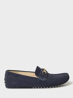 Crew Clothing Snaffle Drivers Suede Loafers, Navy Blue, Navy Blue