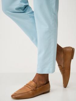 Crew Clothing Leather Sacchetto Loafers, Tan - view 2, Tan