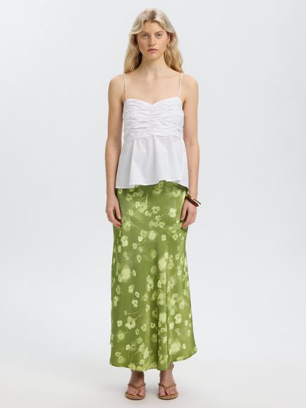 Selected Giona Floral Maxi Skirt containing LENZING™ ECOVERO™ Viscose, Lint - view 2, Lint