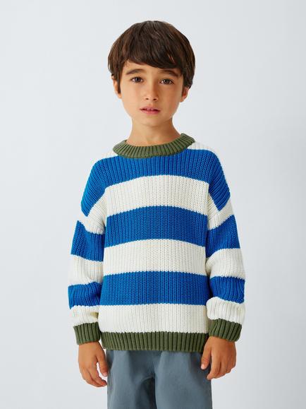 John Lewis Kids' Block Stripe Jumper, Multi, Multi