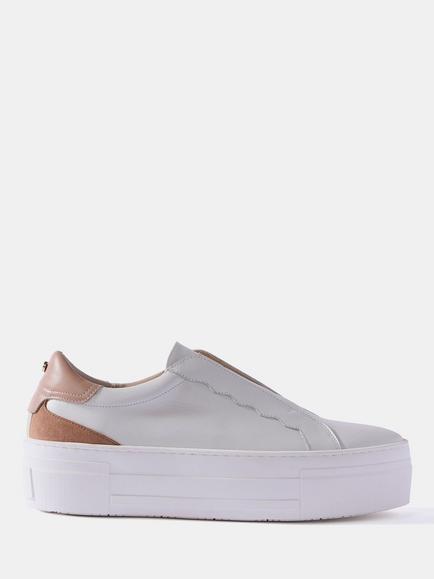 Mint Velvet Ellie Leather Platform Slip On Trainers, White