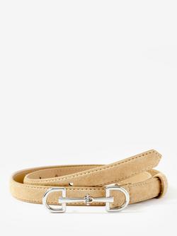 Mint Velvet Snaffle Detail Pure Suede Belt, Yellow, Yellow