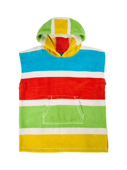 Frugi Kids' Havana Cotton Stripe Hooded Towel, Multi, Multi