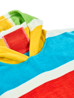 Frugi Kids' Havana Cotton Stripe Hooded Towel, Multi - view 2, Multi