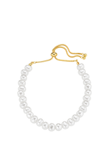 Orelia Faux Pearl Slider Bracelet, Gold/Pearl