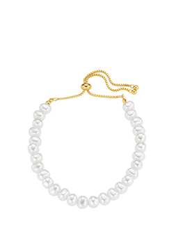 Orelia Faux Pearl Slider Bracelet, Gold/Pearl, Gold/Pearl