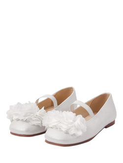 Angels by Accessorize Kids' Multi Flower Ballet Flats, Ivory - view 2, Ivory