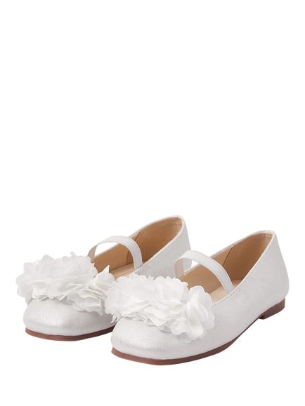 Angels by Accessorize Kids' Multi Flower Ballet Flats, Ivory - view 2, Ivory