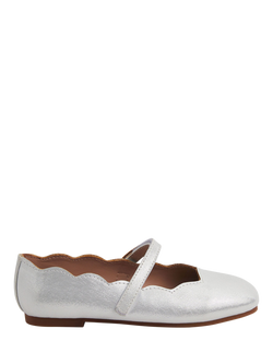 Angels by Accessorize Kids' Scallop Ballet Flats, Ivory, Ivory