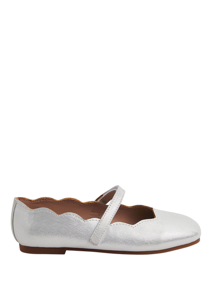 Angels by Accessorize Kids' Scallop Ballet Flats, Ivory, Ivory