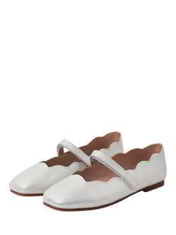 Angels by Accessorize Kids' Scallop Ballet Flats, Ivory - view 2, Ivory