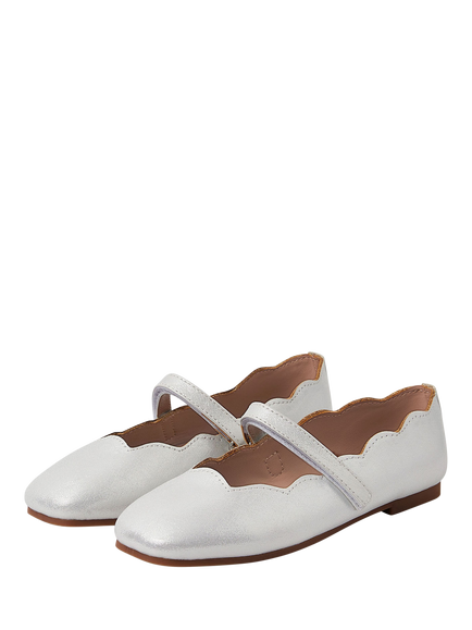 Angels by Accessorize Kids' Scallop Ballet Flats, Ivory - view 2, Ivory