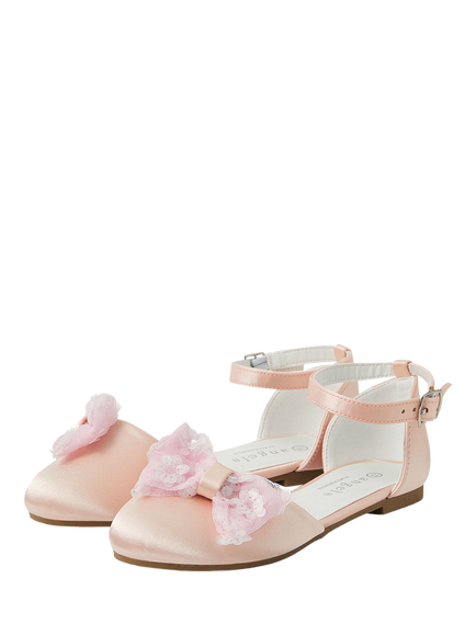 Angels by Accessorize Kids' Sequin Bow Sandals, Pink - view 2, Pink