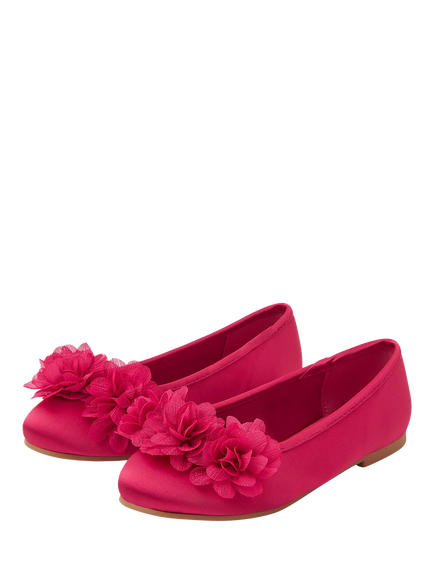 Angels by Accessorize Kids' Multi Flower Ballet Flats, Red - view 2, Red